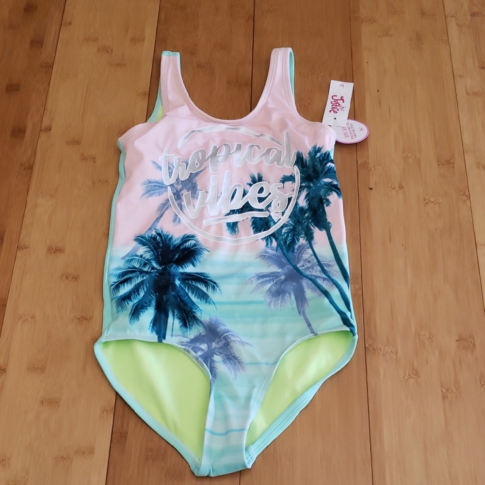 Justice Pink and Blue One Piece Swimwear